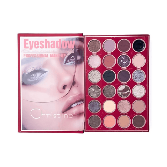 دفتر باليت مكياج 4 في 1 كرستين | Christine 4 in 1 Palette Eyeshadow, Highlighter, Blush, Contour - Barbie.phar