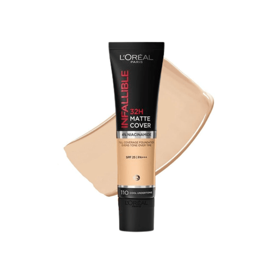 فاونديشن لوريال فول كفرج درجة 110 | L'Oreal infallible 32h matte cover full coverage foundation 110 - Barbie.phar