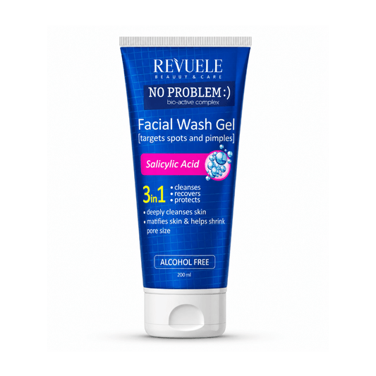 غسول جل سالسليك اسيد ريفولي - 200مل | Revuele No Problem Facial Wash Gel with Salicylic Acid - Barbie.phar