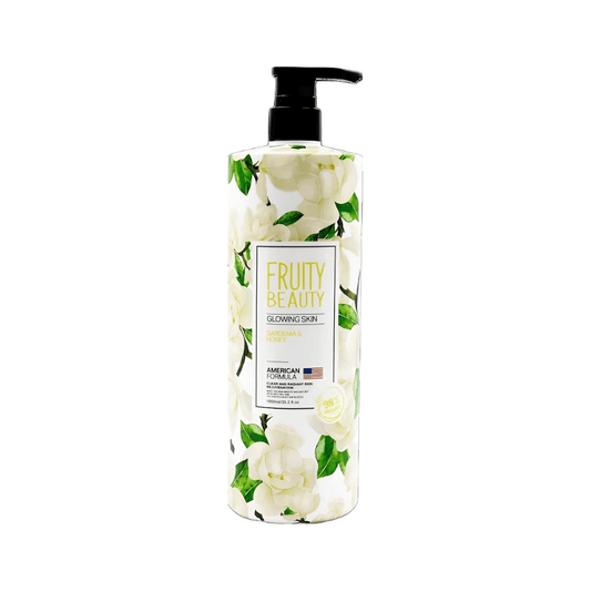 غسول جسم فروتي بالكاردينيا - 1000مل | Fruity Beauty bright skin gardenia & honey shower gel - Barbie.phar