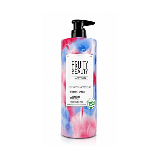 غسول جسم فروتي كوتن كاندي - 1000مل | Fruity Beauty happy skin cotton candy shower gel - Barbie.phar
