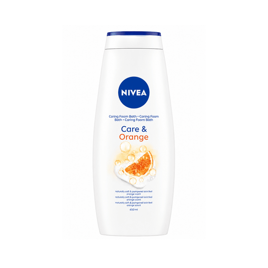 غسول جسم كريمي بالبرتقال نيفيا - 650مل | Nivea caring foam bath care & orange - Barbie.phar