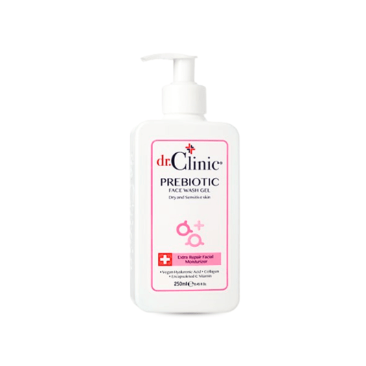 غسول للبشرة الجافة دكتور كلينك 250مل | Dr.clinic Prebiotic Face Wash Gel For Dry & Sensitive Skin - Barbie.phar