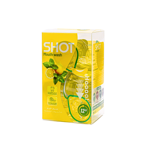 كبسولات غسول فم بالليمون والنعناع | Shot mouth wash yelllow - Barbie.phar