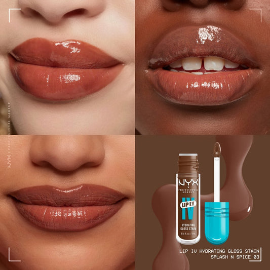 ليب كلوس درجة (03) ان واي اكس - 5مل | NYX lip IV hydrating gloss (03) splashn spice - Barbie.phar