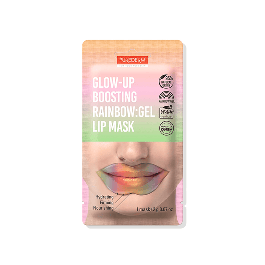 ماسك رينبو للشفاه بيورديرم | Purederm Glow Up Boosting Rainbow Lip Gel Mask - Barbie.phar