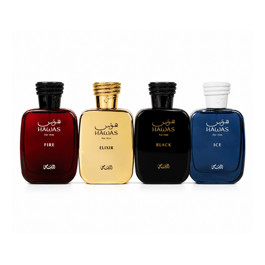 مجموعة عطور رصاصي للرجال هوس - 30مل | Hawas rasasi perfume set - Barbie.phar