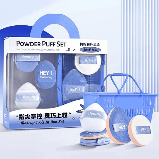 مجموعة اسفنجات ميني هاي | Hey powder puff set with mini basket - Barbie.phar
