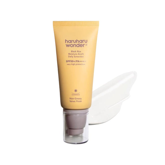 واقي شمس بالارز الاسود هارو هارو - 50مل | haruharu Wonder Black Rice Moisture Airyfit Daily Sunscreen Spf50+ PA++++