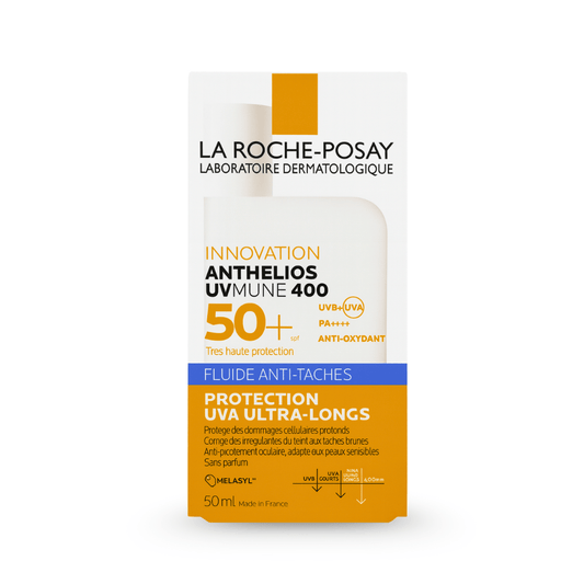 واقي شمس لاروش بوزيه أنثيليوس UVMUNE 400 فلويد مضاد للبقع – 50مل | La Roche - Posay Anthelios UVMUNE 400 Fluid Anti - Taches SPF50+ - Barbie.phar