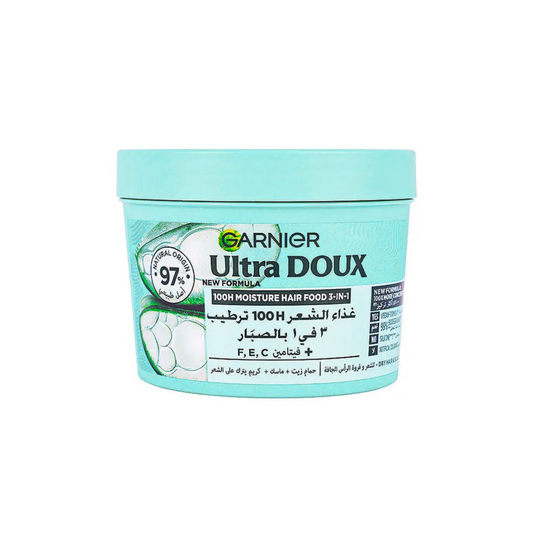 ماسك للشعر الجاف بالصبار غارنييه - 390مل | Garnier 100H moisture Aloe Vera 3-in-1 Hair Food