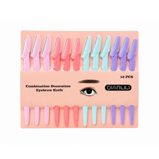 سيت شفرات حلاقة للوجه و الحواجب كيانليلي | Qianlili eyebrow and face 12 shaving blades set