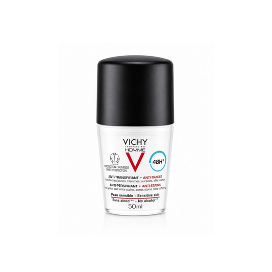رول مزيل عرق مضاد للبقع فيجي - 50مل | Vichy Anti-Stains 48H Roll-On Deodorant