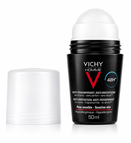 رول مزيل عرق مضاد للتهيج فيجي - 50مل | Vichy Anti-Transpirant 48H Roll-On Deodorant - Barbie.phar