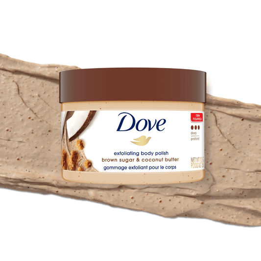 سكراب للجسم بالسكر البني و جوز الهند دوف - 298غرام | Dove exfoliating body polish brown sugar & coconut butter - Barbie.phar
