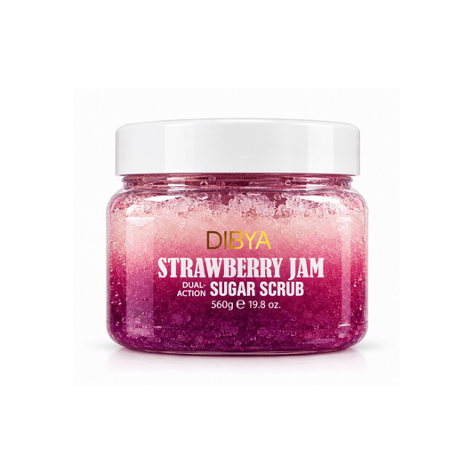 سكراب مقشر للجسم فراولة ديبيا - 560غرام | DIBYA white strawberry jam dual action sugar scrub - Barbie.phar