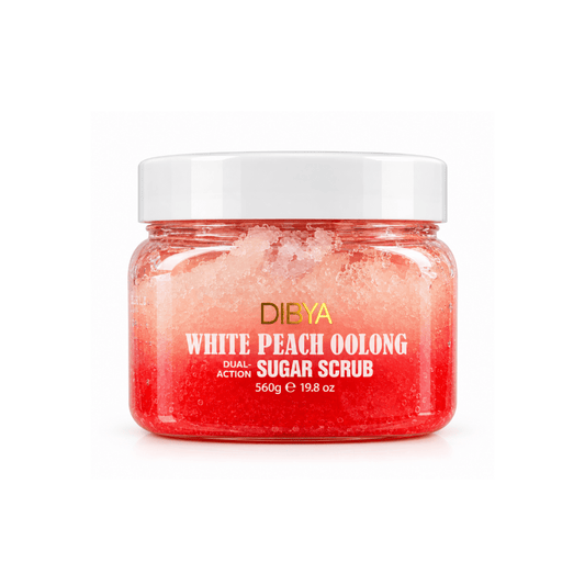 سكراب مقشر للجسم خوخ ديبيا - 560غرام | DIBYA white peach oolong dual action sugar scrub - Barbie.phar