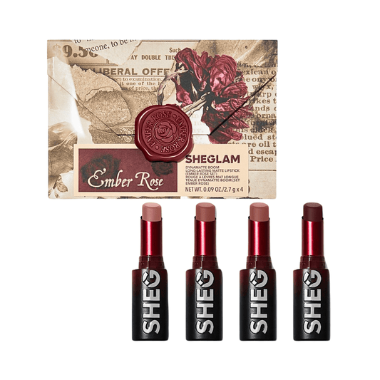 سيت حمر مات امبير روز شيكلام | Sheglam Ember Rose Long Lasting Matte Lipstick Set - Barbie.phar