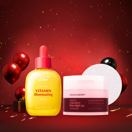 ثنائي تصغير المسام وتفتيح البشرة – EqqualBerry Toner Pads & Serum