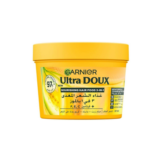 ماسك للشعر الجاف بالموز غارنييه - 390مل | Garnier Ultra Doux Nourishing Banana 3-in-1 Hair Food