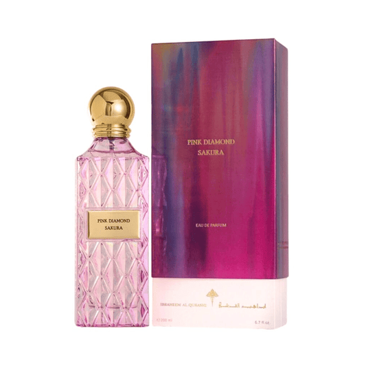 عطر بنك دايموند ساكورا ابراهيم القرشي - 200مل | Ibrahim Al qurashi pink diamond sakura perfume - Barbie.phar