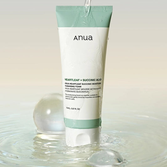 انوا غسول هارتليف والسوكسينيك - 150مل | Anua Heartleaf Succinic Moisture Cleansing Foam - Barbie.phar