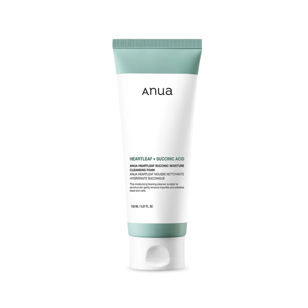 انوا غسول هارتليف والسوكسينيك - 150مل | Anua Heartleaf Succinic Moisture Cleansing Foam - Barbie.phar