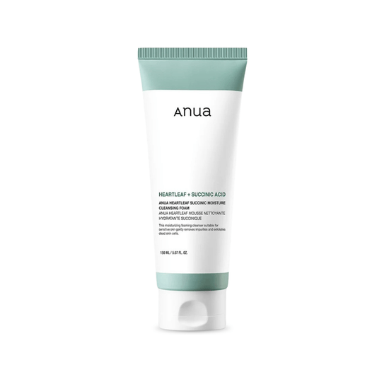 انوا غسول هارتليف والسوكسينيك - 150مل | Anua Heartleaf Succinic Moisture Cleansing Foam - Barbie.phar