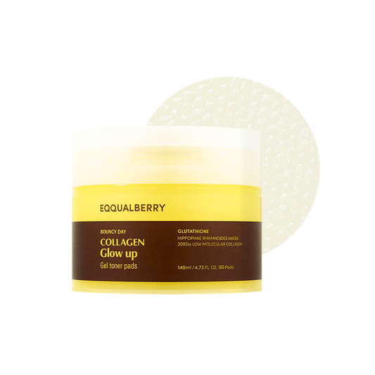 بادات كولاجين ايكول بيري - 140مل | EqqualBerry collagen glow up gel toner pads - Barbie.phar