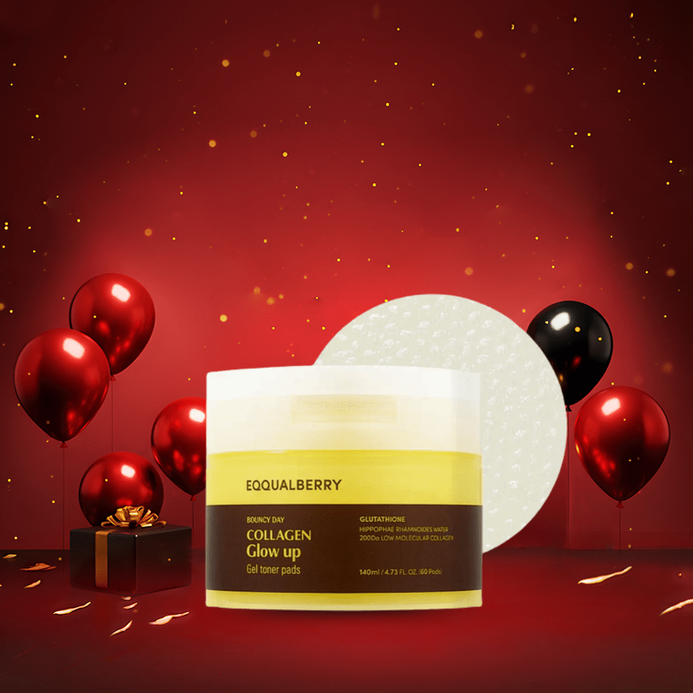 بادات كولاجين ايكول بيري - 140مل | EqqualBerry collagen glow up gel toner pads - Barbie.phar