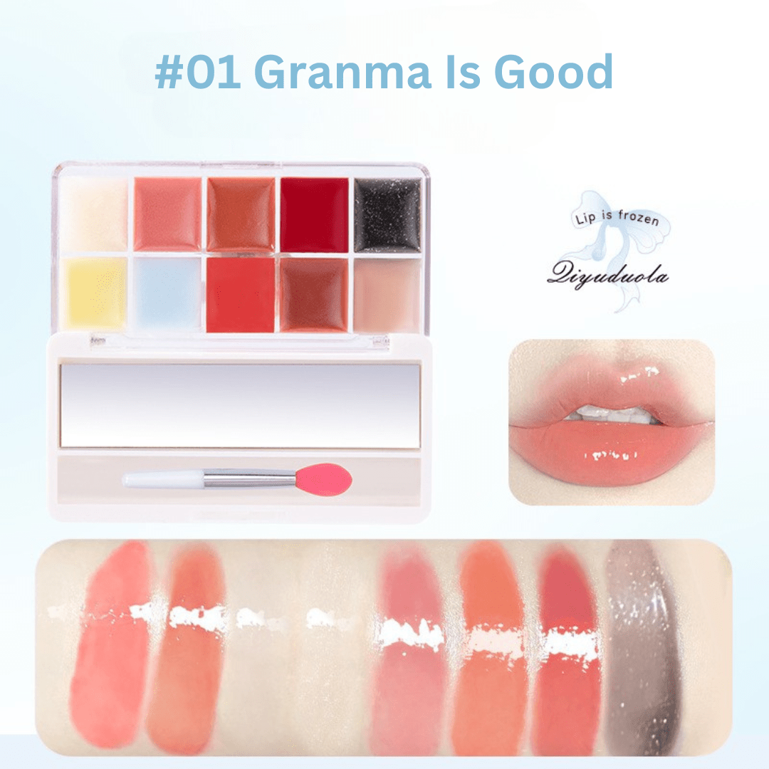 باليت ليب جيلي للشفاه كيودولا | Qiyuduola Lip Jelly Freedom Ten Color Palatte - Barbie.phar