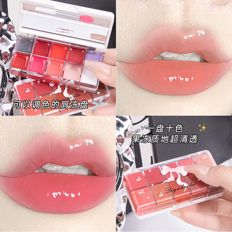 باليت ليب جيلي للشفاه كيودولا | Qiyuduola Lip Jelly Freedom Ten Color Palatte - Barbie.phar