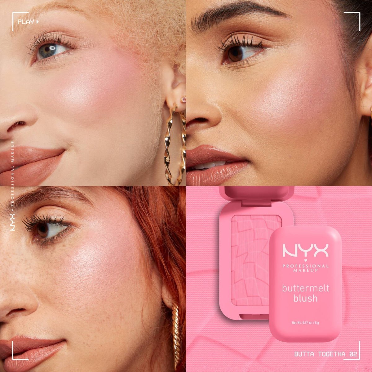 بلشر بتر ميلت درجة (02) ان واي اكس - 5غرام | NYX buttermelt blush (02) butta together - Barbie.phar