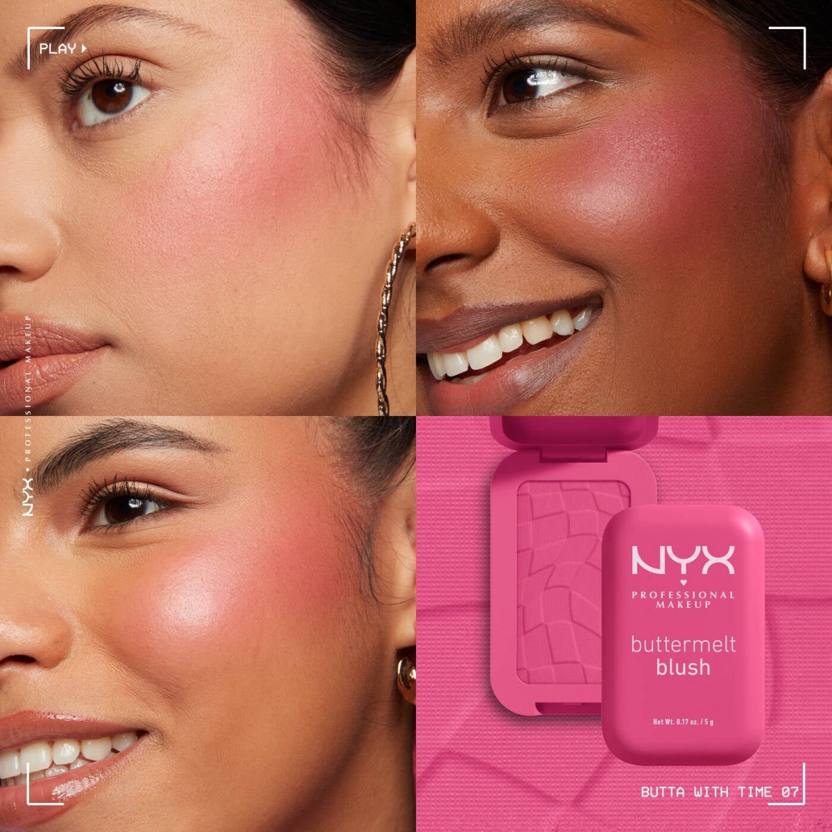 بلشر بتر ميلت درجة (07) ان واي اكس - 5غرام | NYX buttermelt blush (07) butta with time - Barbie.phar