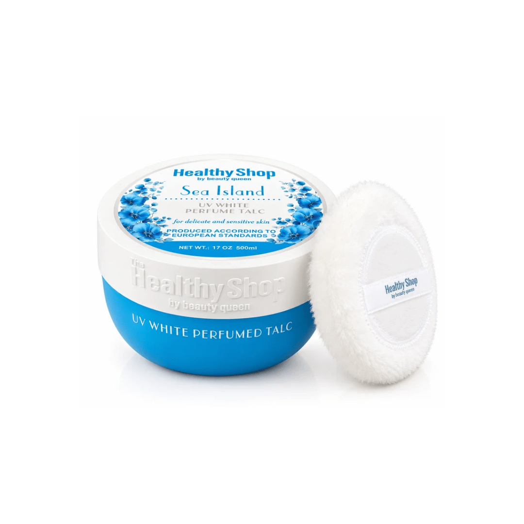 بودرة جسم معطرة سي ايلاند ذة هيلثي شوب - 500مل | The Healthy Shop sea island uv white perfumed talc - Barbie.phar