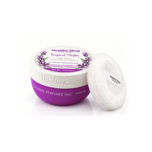 بودرة جسم معطرة تروبيكال نايت ذة هيلثي شوب - 500مل | The Healthy Shop tropical night uv white perfumed talc - Barbie.phar