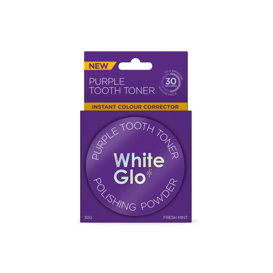 بودرة لتبييض الاسنان - 30غرام | White Glo Purple Tooth Toner Polishing Powder - Barbie.phar