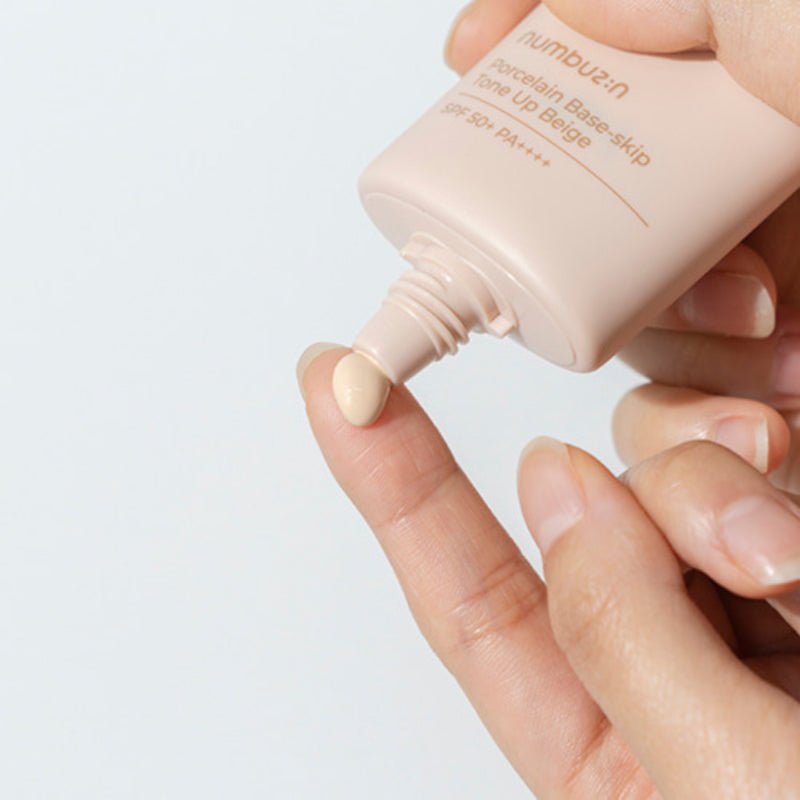 برايمر و واقي شمس نمبوزين - 50مل | Numbuzin Porcelain Base Skip Tone Up Beige Cream Spf50 Pa+++ - Barbie.phar
