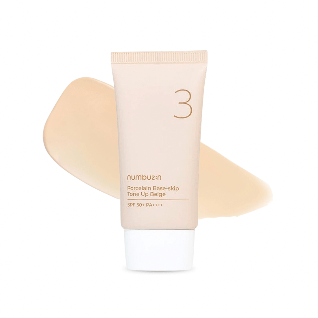 برايمر و واقي شمس نمبوزين - 50مل | Numbuzin Porcelain Base Skip Tone Up Beige Cream Spf50 Pa+++ - Barbie.phar