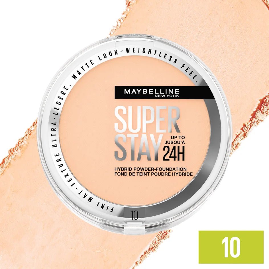 فاونديشن باودر سوبر ستاي مايبلين درجة 10 | Maybelline superstay hybrid powder foundation 10 - Barbie.phar
