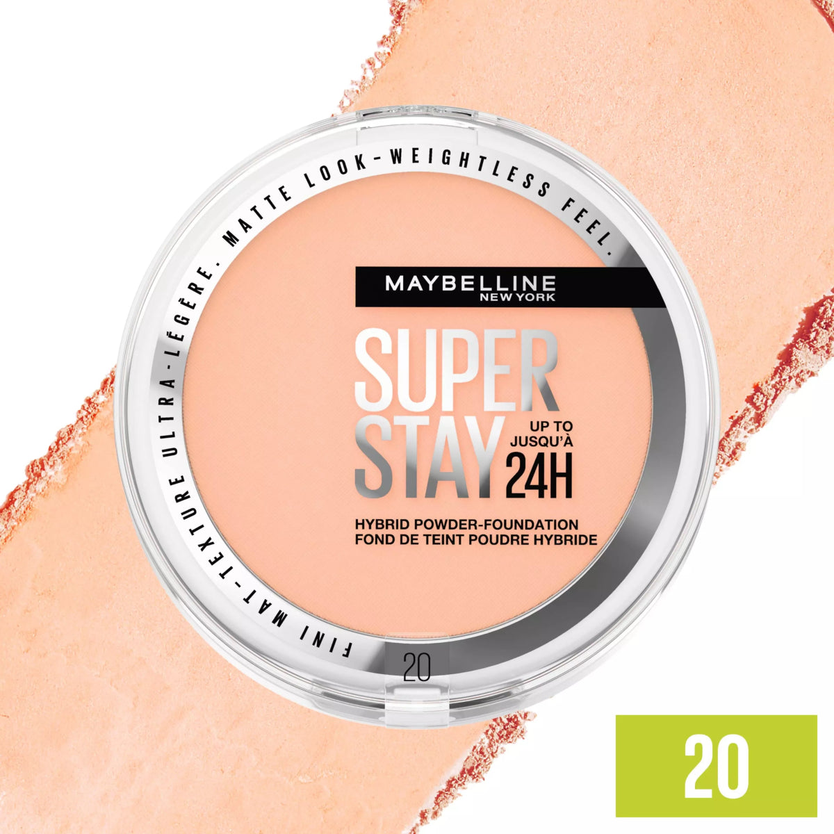 فاونديشن باودر سوبر ستاي مايبلين درجة 20 | Maybelline superstay hybrid powder foundation 20 - Barbie.phar