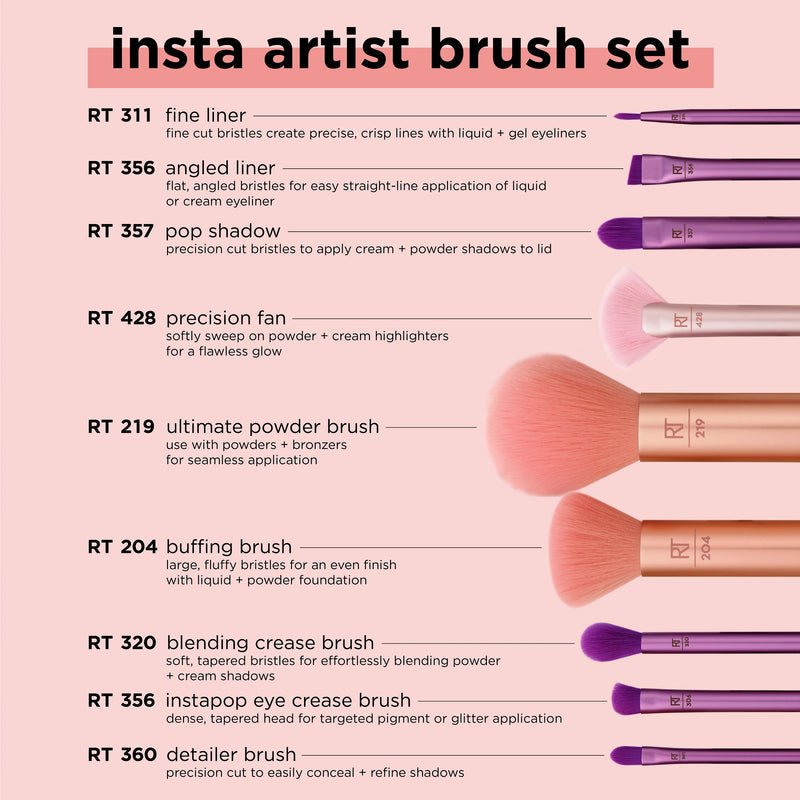 فرش مكياج انستا ارتست ريل تكنيك | Real Techniques insta artist brush set - Barbie.phar