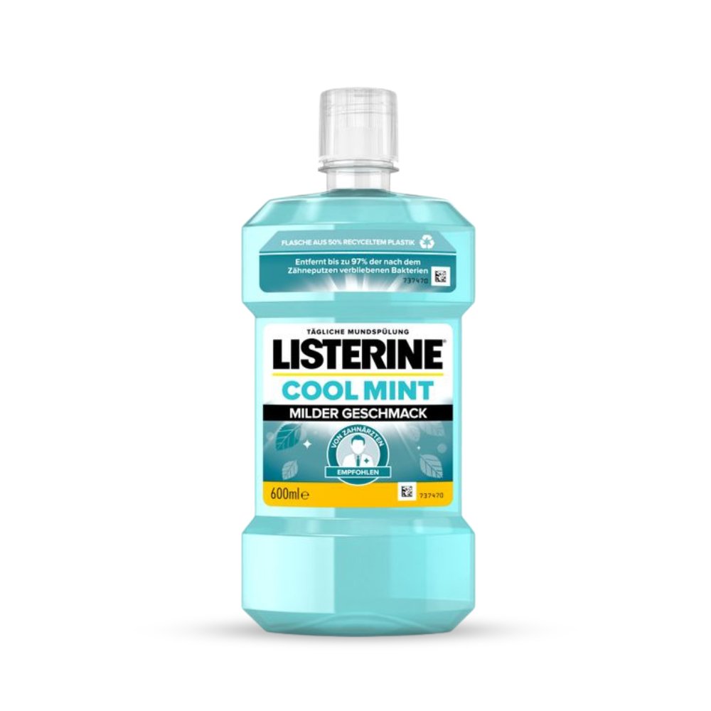 غسول فم بنكهة نعناع خفيفة - 600مل | Listerine Cool Mint Milder Geschmack Mouthwash - Barbie.phar