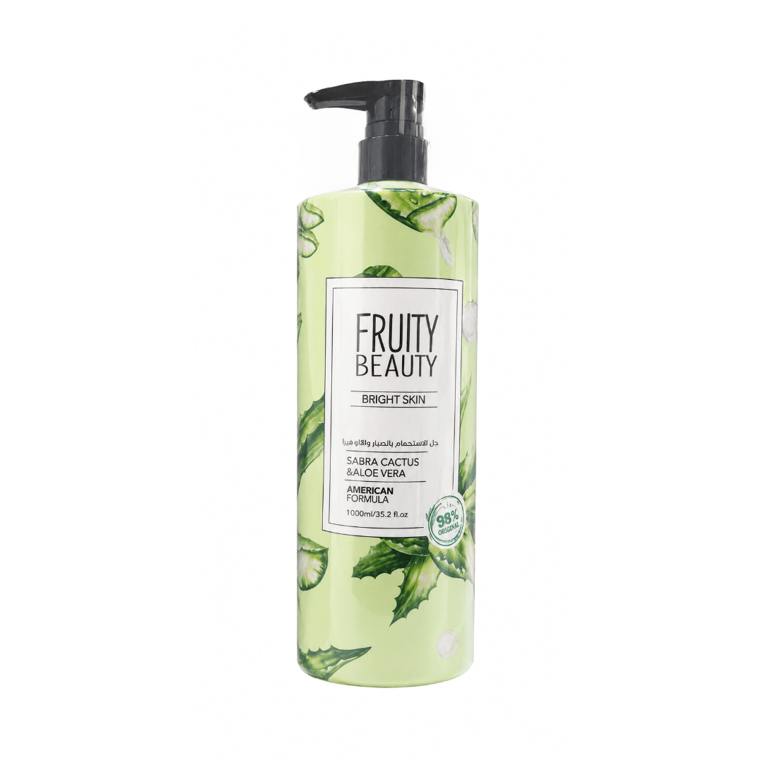 غسول جسم فروتي بالصبار - 1000مل | Fruity Beauty bright skin sabra cactus & aloe vera shower gel - Barbie.phar