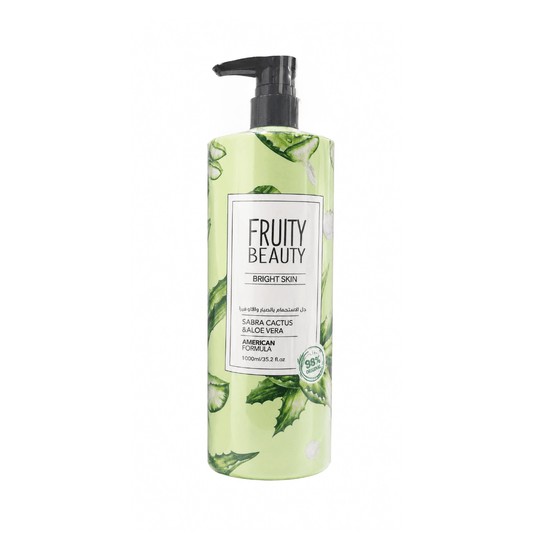 غسول جسم فروتي بالصبار - 1000مل | Fruity Beauty bright skin sabra cactus & aloe vera shower gel - Barbie.phar
