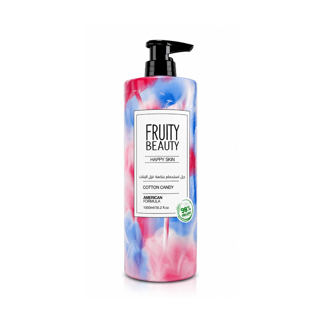غسول جسم فروتي كوتن كاندي - 1000مل | Fruity Beauty happy skin cotton candy shower gel - Barbie.phar