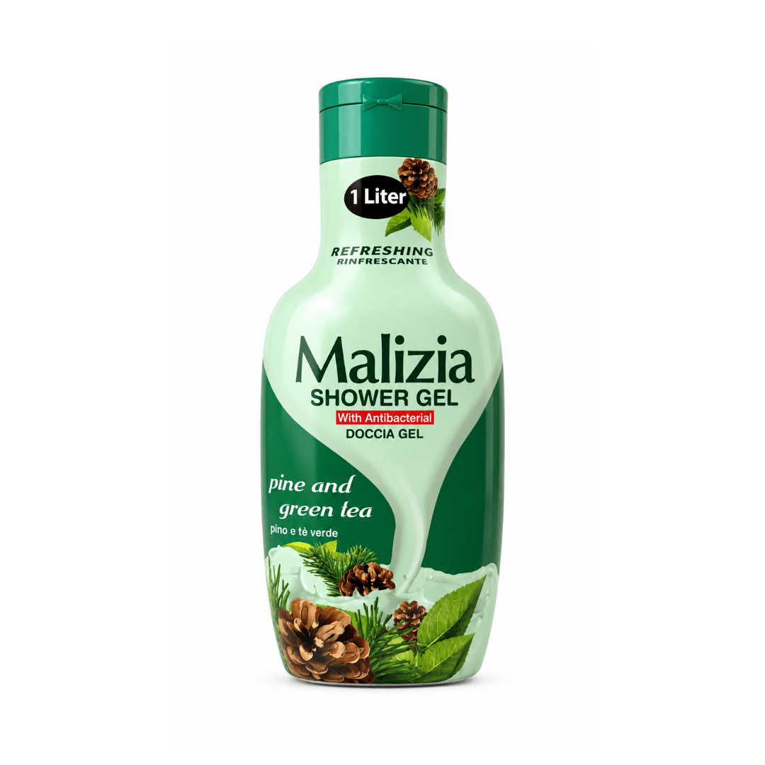 غسول جسم ماليزيا بالصنوبر - 1000مل | Malizia Shower Gel pine & green tea - Barbie.phar