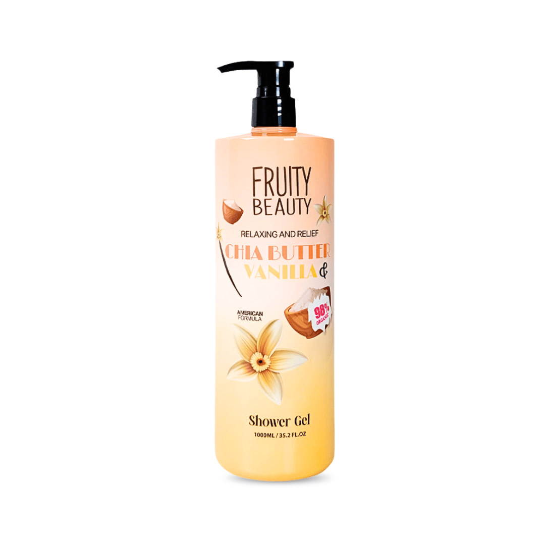 غسول جسم فروتي فانيلا - 1000مل | Fruity Beauty chia butter & vanilla shower gel - Barbie.phar