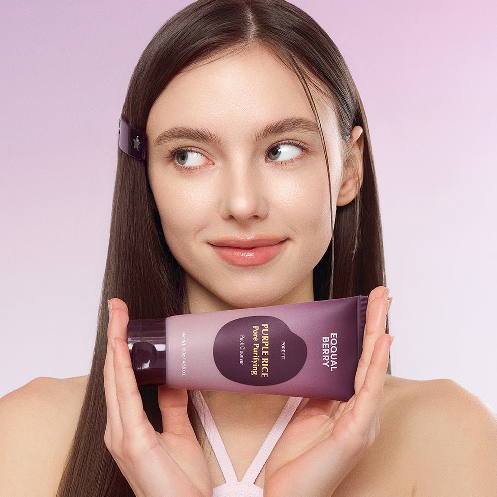 غسول و ماسك الارز البنفسجي ايكول بيري - 130غرام | EqqualBerry purple rice pore purifying pack cleanser - Barbie.phar