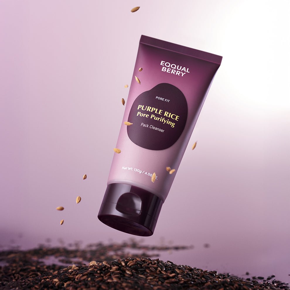 غسول و ماسك الارز البنفسجي ايكول بيري - 130غرام | EqqualBerry purple rice pore purifying pack cleanser - Barbie.phar